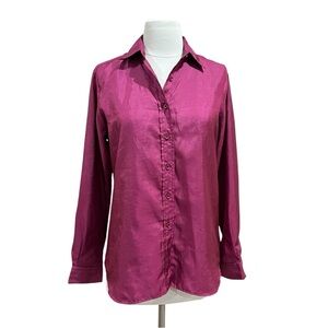 JH Collectibles Vintage Maroon Button Up ILGWU Shirt Size 10